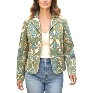 Loft‎ Ann Taylor Corduroy vintage Floral Blazer Jacket Size 4